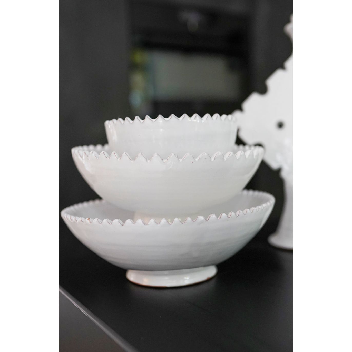 Bianca Lorenne - Zigzag Pedestal Bowl White - Urban Naturals